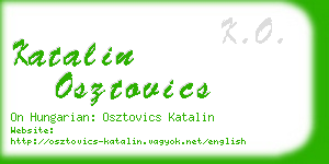 katalin osztovics business card